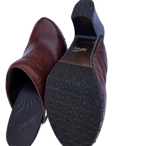 Dansko Rae Brown Leather Studded Heel Clog Mules - Size 41 - Picture 12 of 16
